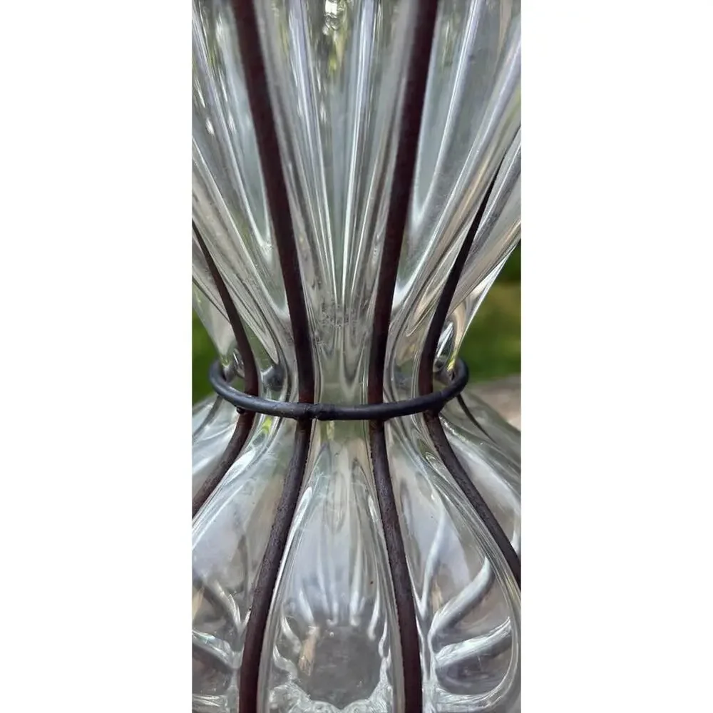 Crate & Barrel Petra hand-blown caged glass vase